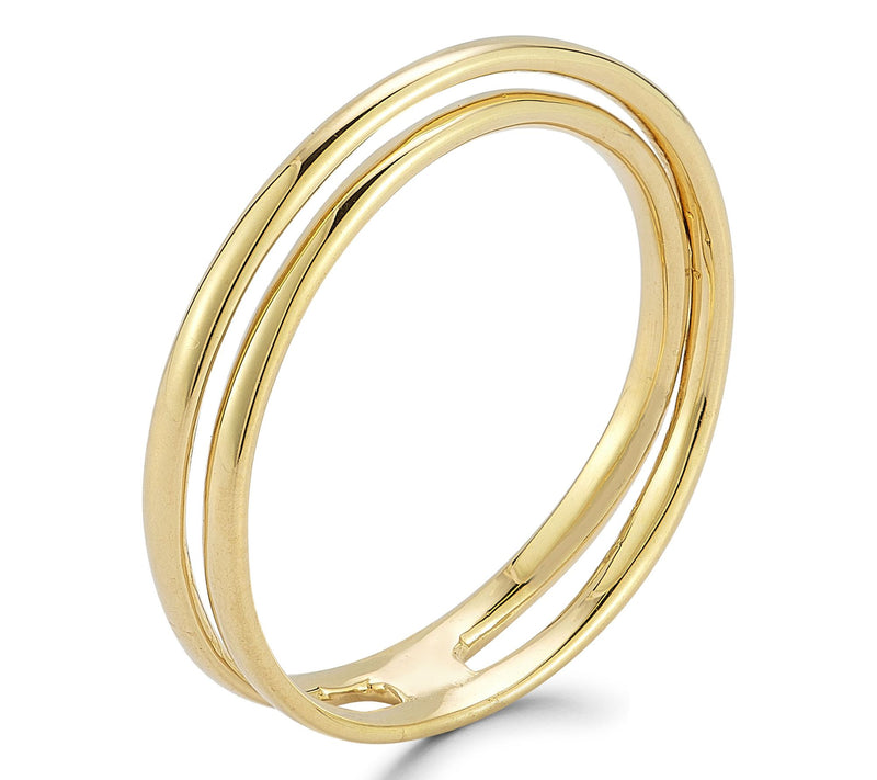 Italian Gold Thin Highway Band Ring, 14K — View 2