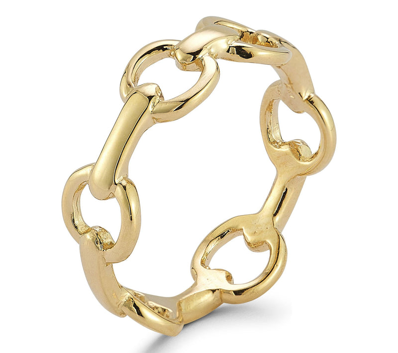 Italian Gold Chain Link Band Ring, 14K — View 2