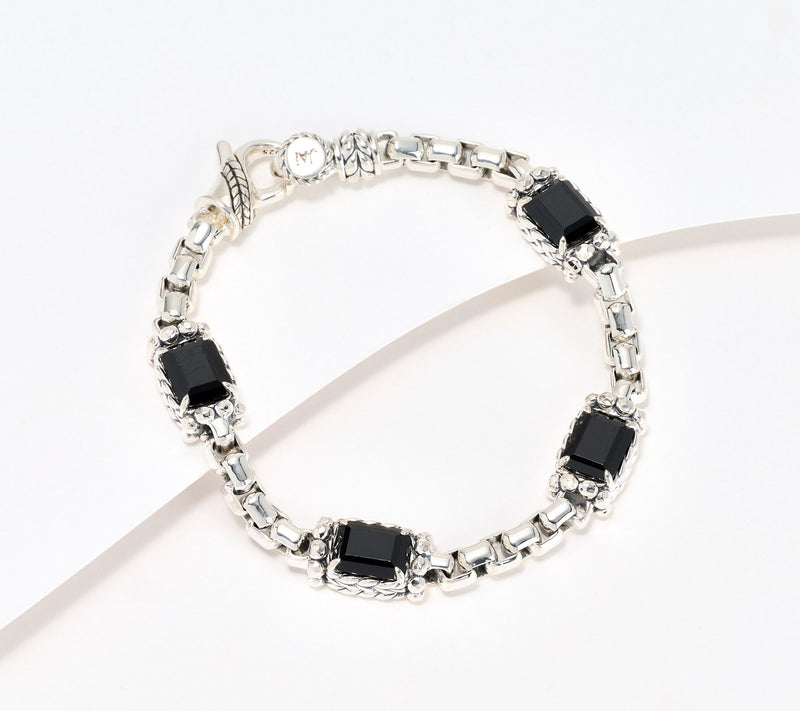 JAI Sterling Silver 8 cttw Gemstone 5.3mm Box Chain Bracelet — View 11