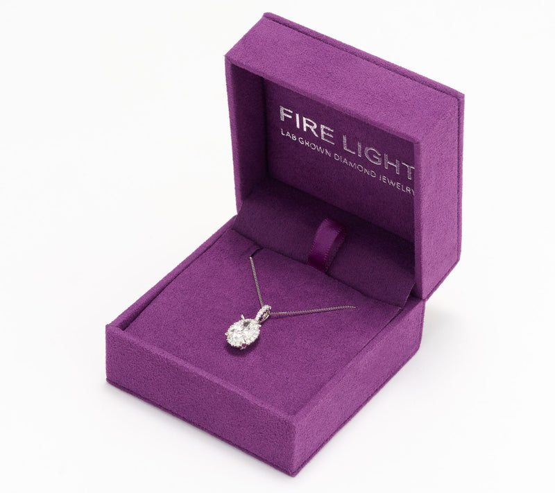 Fire Light Lab Grown Diamond 2.00 cttw 18" Necklace, 14K — View 4