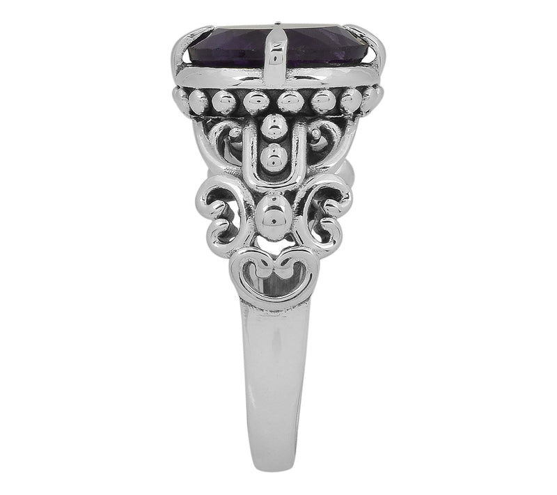 Artisan Crafted Sterling Silve r 4.60 cttw Ame thyst Ring — View 5