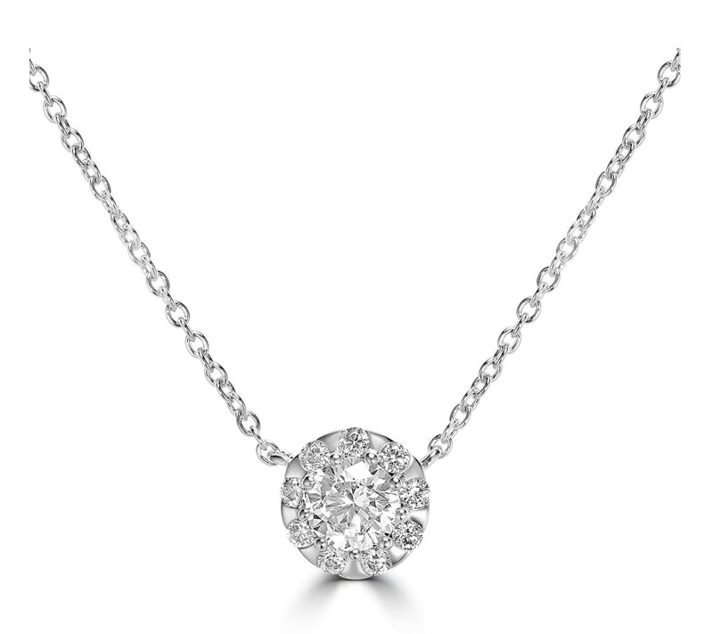 Diamonique x Kathy Levine 2.00 cttw Halo Necklace, Sterling — View 8