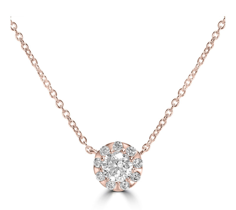 Diamonique x Kathy Levine 2.00 cttw Halo Necklace, Sterling — Main view