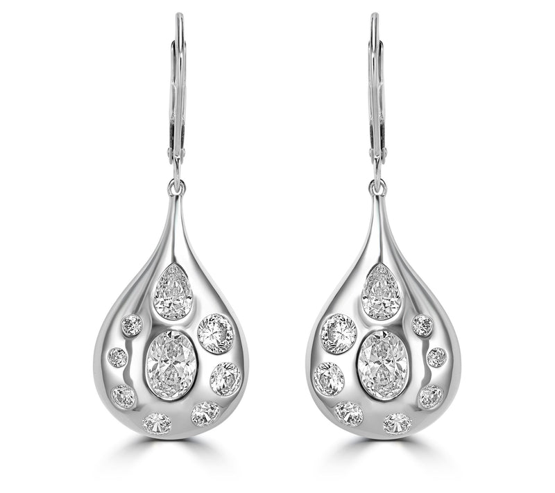 Diamonique x Kathy Levine Pear Shaped Earrings, Sterling — Main view