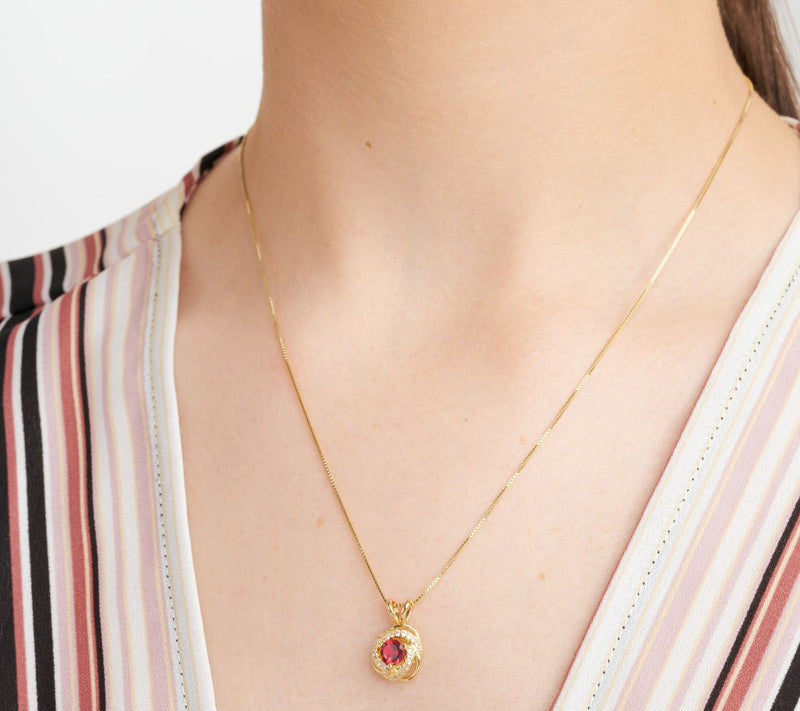 Affinity Gems Birthstone Pendant With Chain,18k Gold Plated — View 2