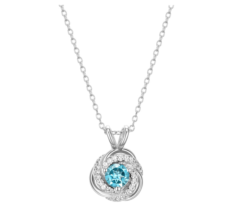 Affinity Gems Birthstone Pendant With Chain, Sterling Silver — Main view