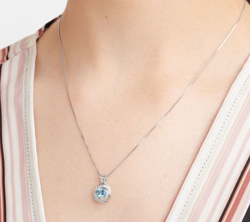 Affinity Gems Birthstone Pendant With Chain, Sterling Silver — View 2