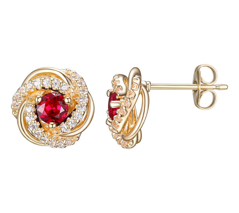 Affinity Gems Birthstone Stud Earrings,18k GoldPlated — View 30