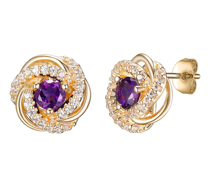Affinity Gems Birthstone Stud Earrings,18k GoldPlated — View 5