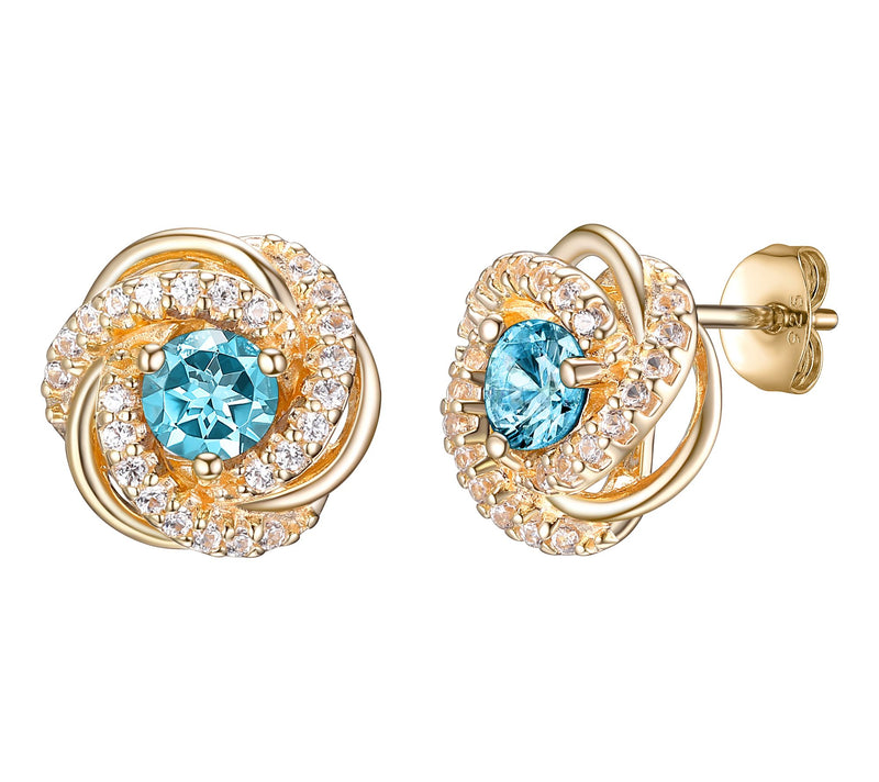 Affinity Gems Birthstone Stud Earrings,18k GoldPlated — View 9