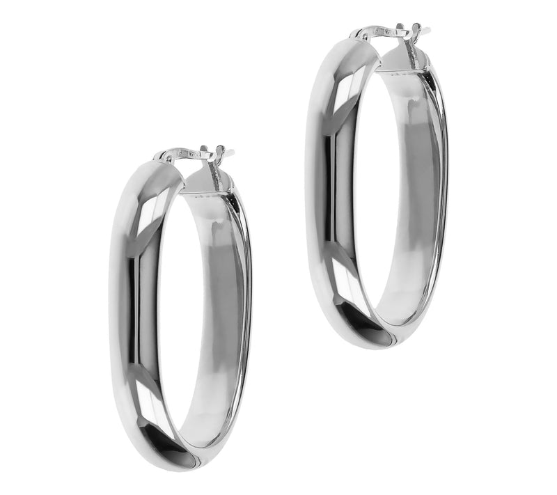 David Markstein Bronze 1" Oval Hoop Earrings, 14K Gold Plated — View 8