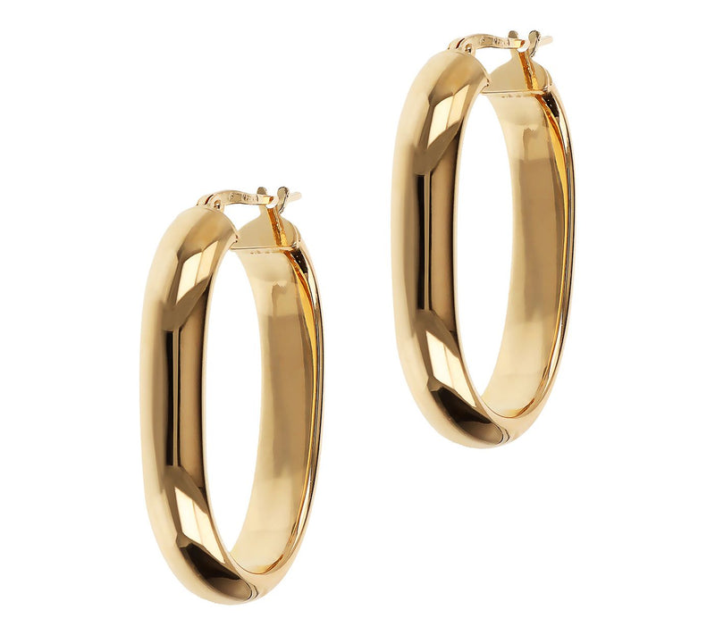 David Markstein Bronze 1" Oval Hoop Earrings, 14K Gold Plated — View 9