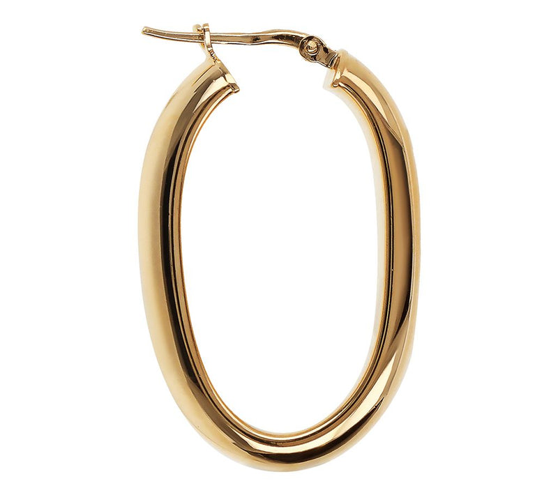 David Markstein Bronze 1" Oval Hoop Earrings, 14K Gold Plated — View 4