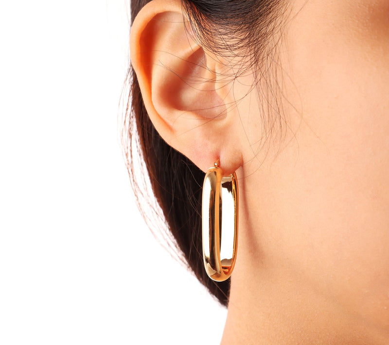 David Markstein Bronze 1-1/2" Oval Hoop Earrings, 14K Plated — View 5