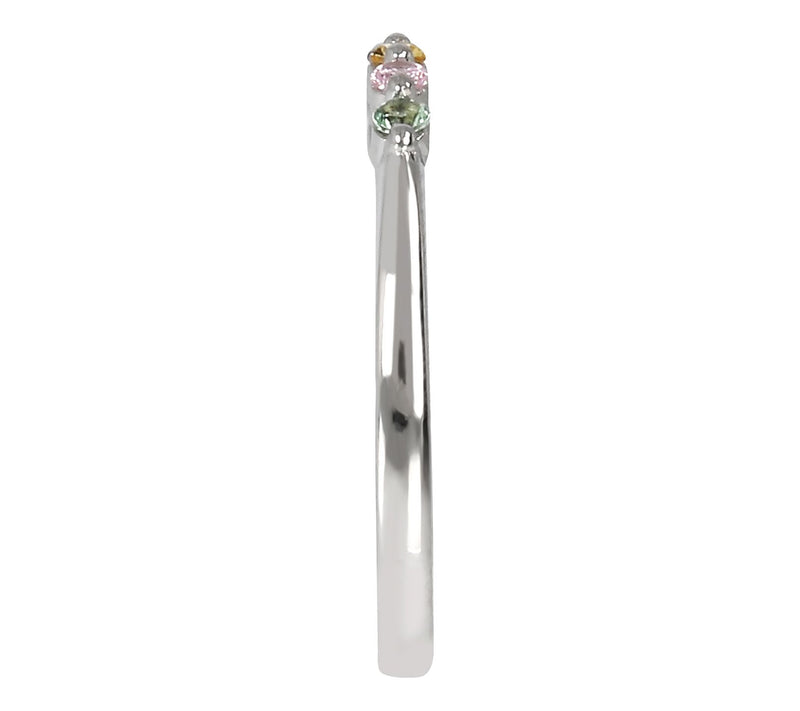 Diamonique Rainbow Stackable Ring, Sterling Silver — View 2