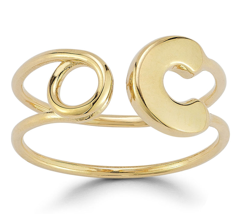 Italian Gold Safety Pin Ring, 14K — Main view