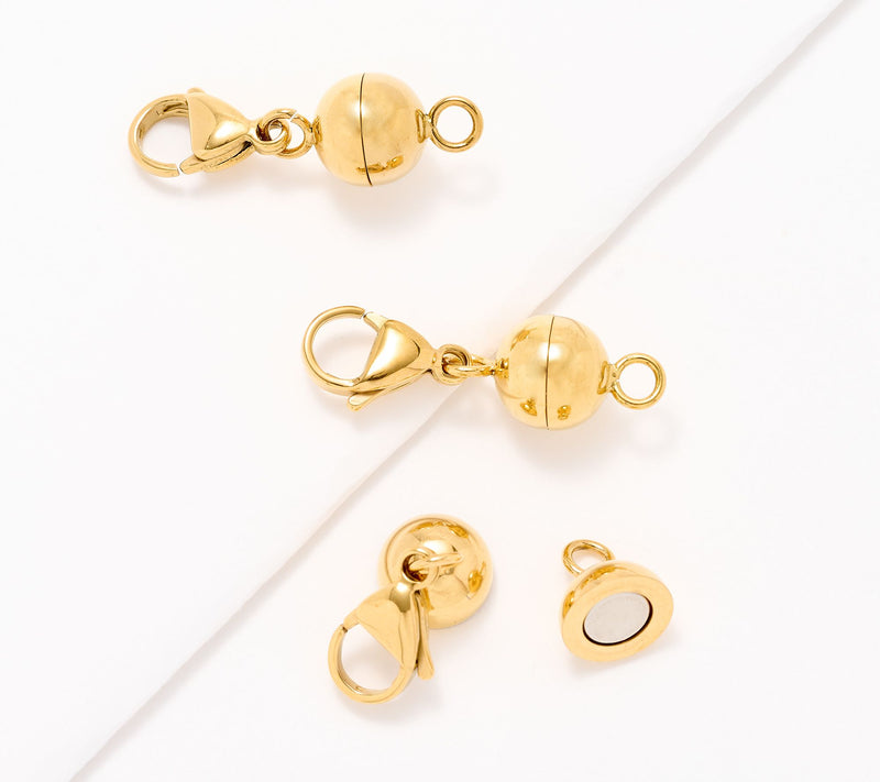 Steel by Design Set of 3 Round Magnetic Bead Jewelry Clasps — View 7
