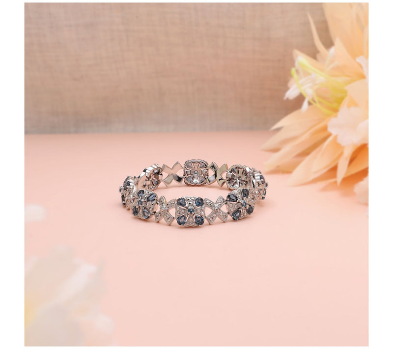 Dallas Prince Sterling Topaz & Chrome MarcasiteBracelet — View 5