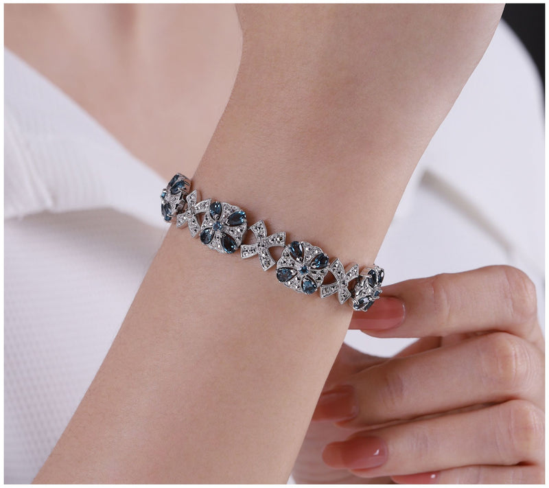 Dallas Prince Sterling Topaz & Chrome MarcasiteBracelet — View 6