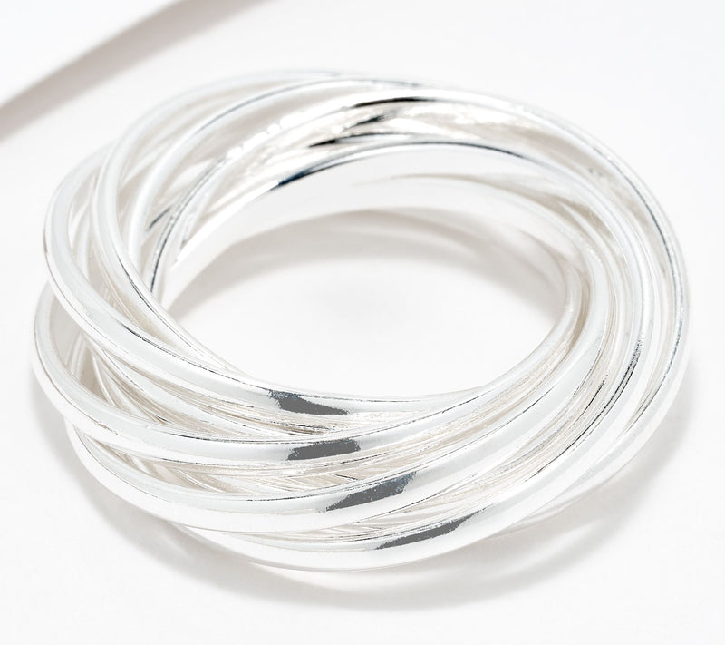 UltraFine 950 Silver 9-Row Rolling Ring — View 5