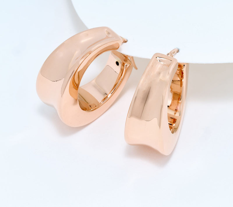 UltraFine 950 Silver Graduated Concave Center Hoop Earrings — View 8