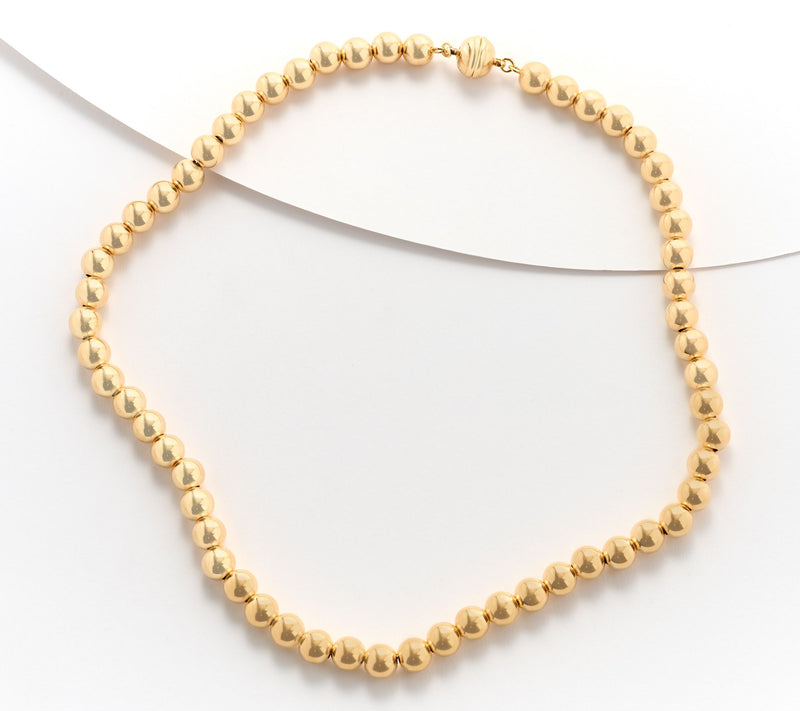David Markstein Bronze 8mm Bead Magnetic 18" Necklace — View 18