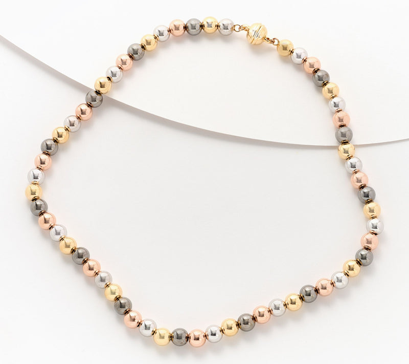 David Markstein Bronze 8mm Bead Magnetic 18" Necklace — View 19