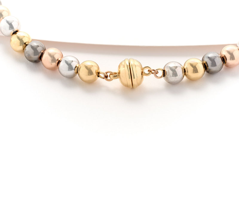 David Markstein Bronze 8mm Bead Magnetic 18" Necklace — View 7