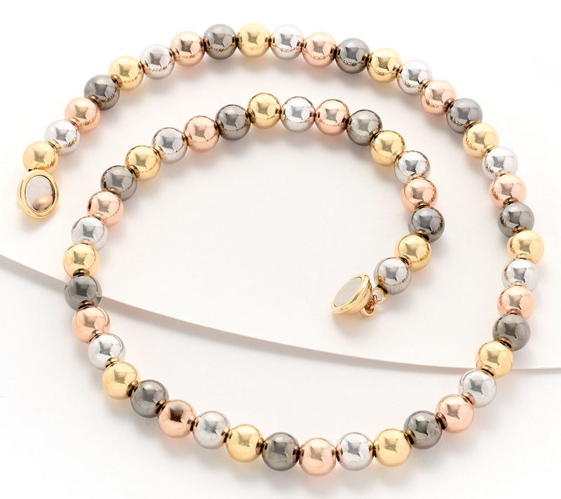 David Markstein Bronze 8mm Bead Magnetic 18" Necklace — View 6