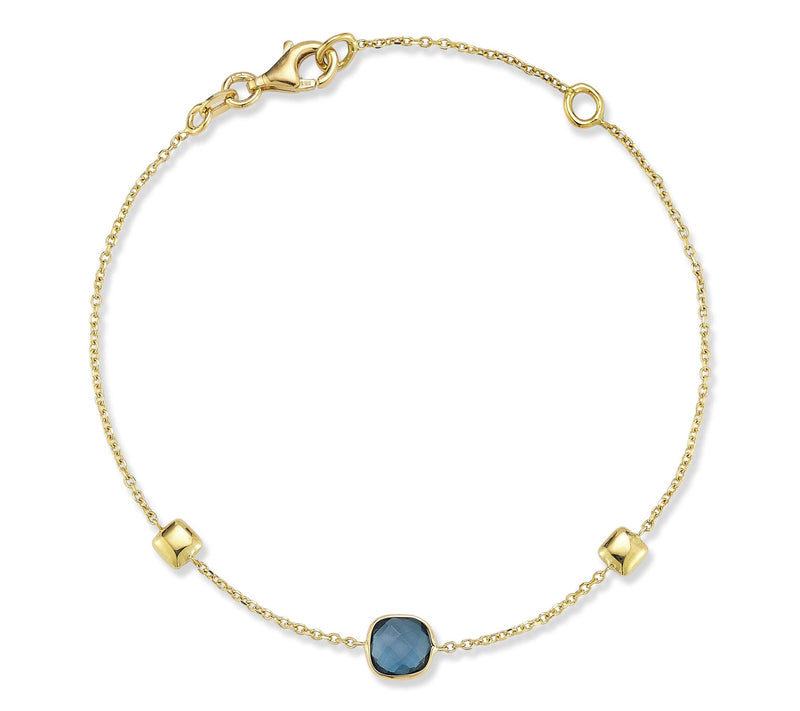 Italian Gold London Blue Topaz & Station Bracelet, 14K — View 6