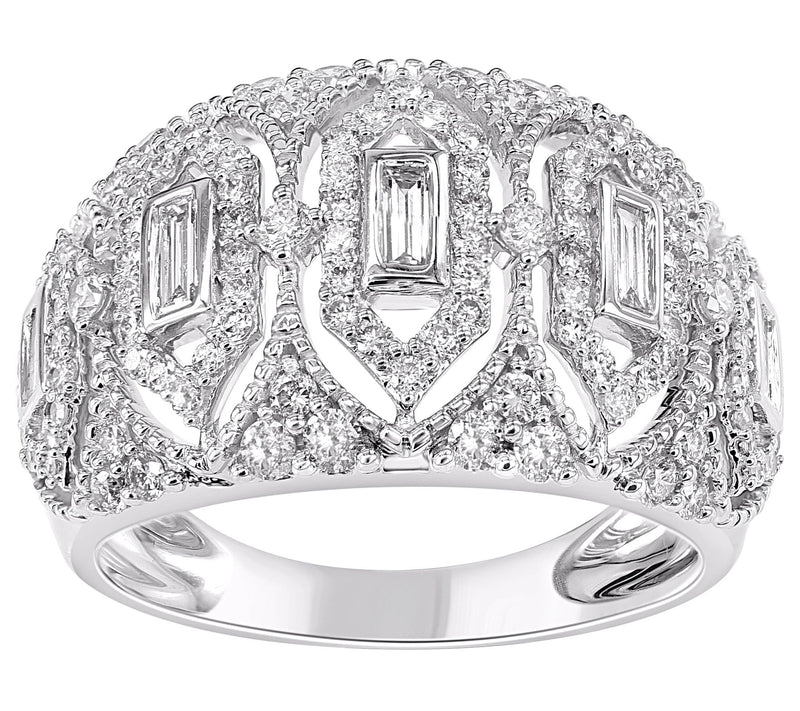 Affinity Diamonds 1.00 cttw Dome Ring, 14K White Gold — View 3