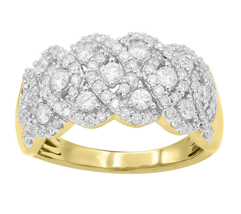 Affinity Diamond 1.00 cttw Diamond Cluster Ring, 14K Gold — View 3