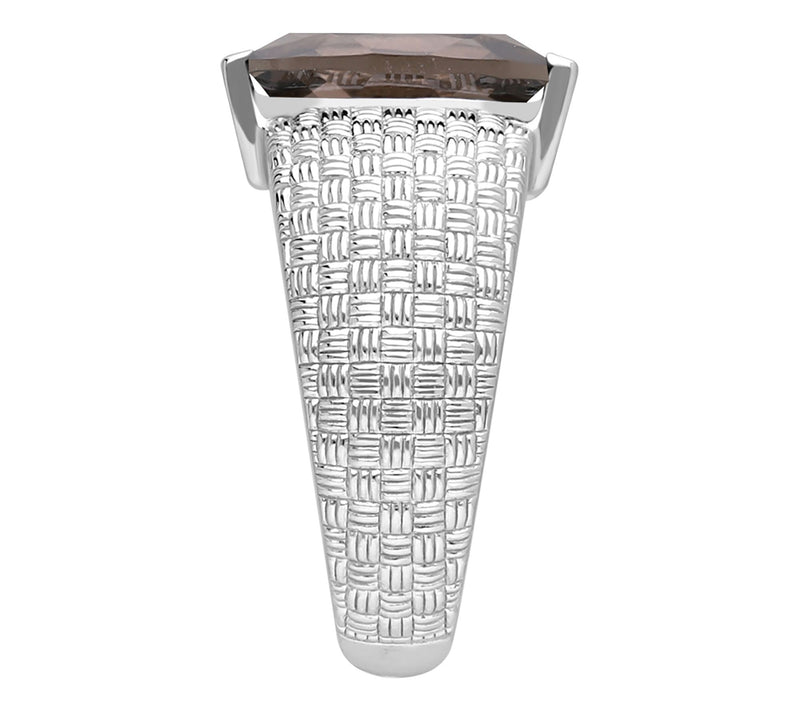 Ariva Sterling Silver Basketweave Gemstone Ring — View 5