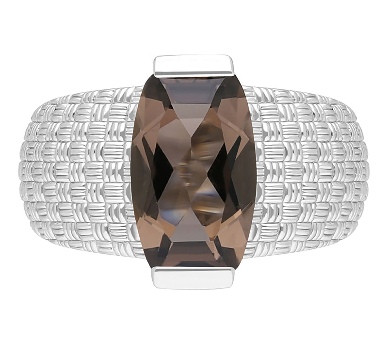 Ariva Sterling Silver Basketweave Gemstone Ring — View 9