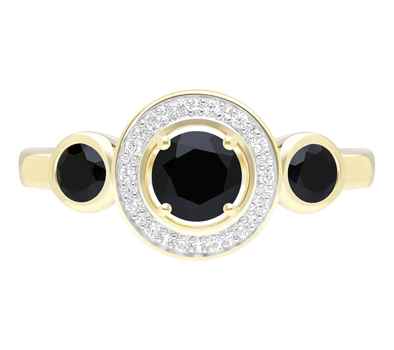 Ariva 18K Gold Clad Diamonique & Onyx  BristolRing — Main view
