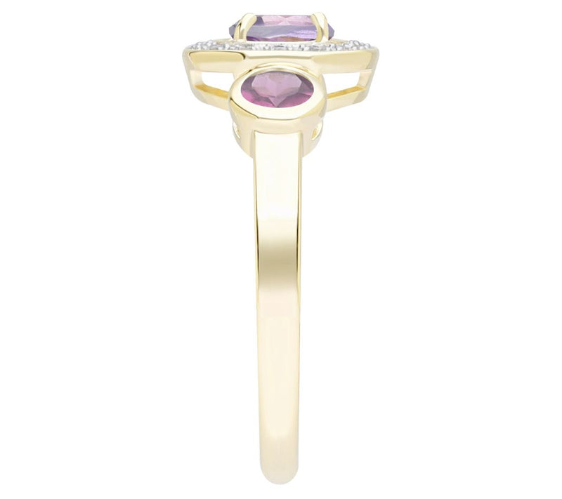 Ariva 18K Gold Clad Diamonique & Gemstone Bristol Ring — View 5