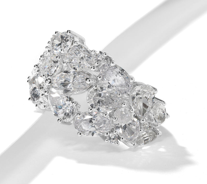 Diamonique x Kathy Levine 6.60 cttw Splurge Ring, Sterling — View 8