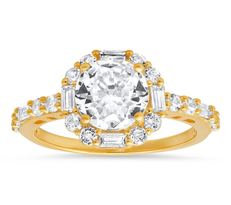 Diamonique 2.80 cttw Round Cut Halo Ring, Sterling Silver — View 6