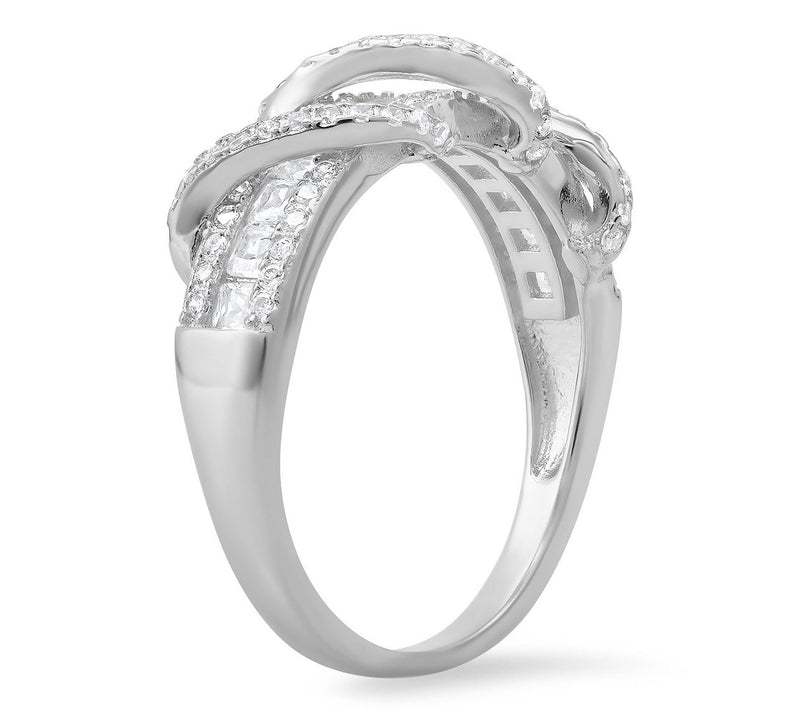 Diamonique 1.15 cttw Exotic Twisted Band Ring,Sterling Silver — View 2