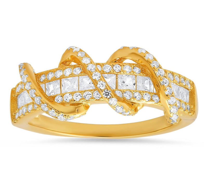 Diamonique 1.15 cttw Exotic Twisted Band Ring,Sterling Silver — View 6
