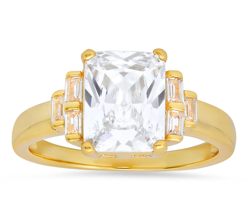 Diamonique 2.90 cttw Emerald Cut Ring, SterlingSilver — View 6
