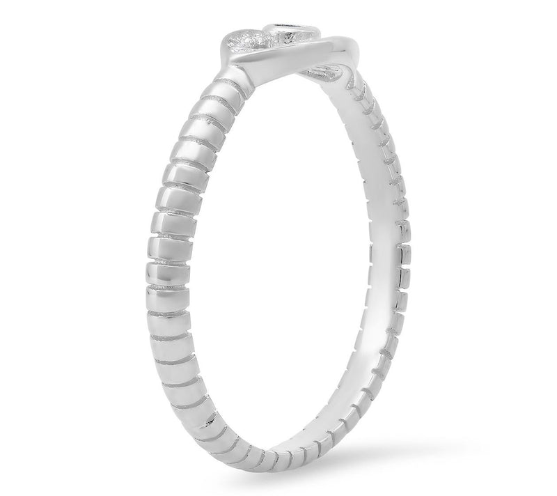 Diamonique Petite Evil Eye Ring, Sterling Silver — View 2