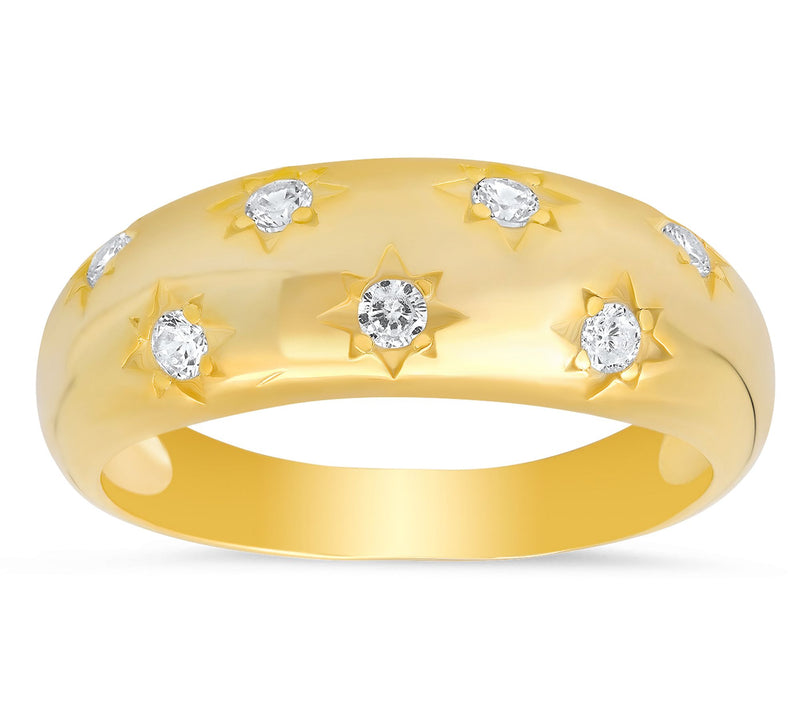 Diamonique Celestial Dome Ring, Sterling Silver — View 2