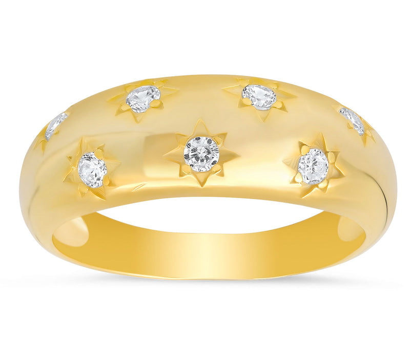 Diamonique Celestial Dome Ring, Sterling Silver — View 6