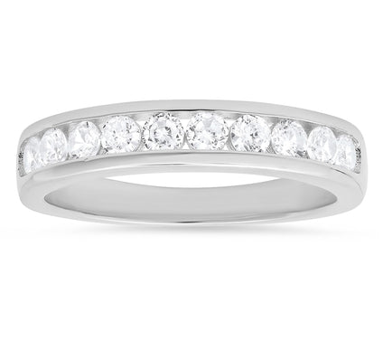 Diamonique 1.10 cttw Band Ring, Sterling Silver