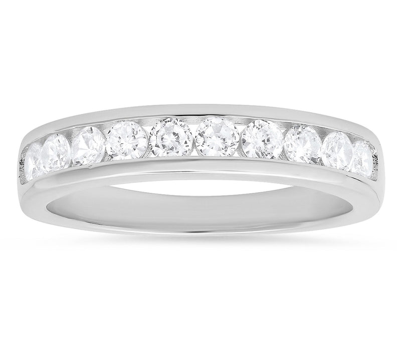Diamonique 1.10 cttw Band Ring, Sterling Silver — Main view