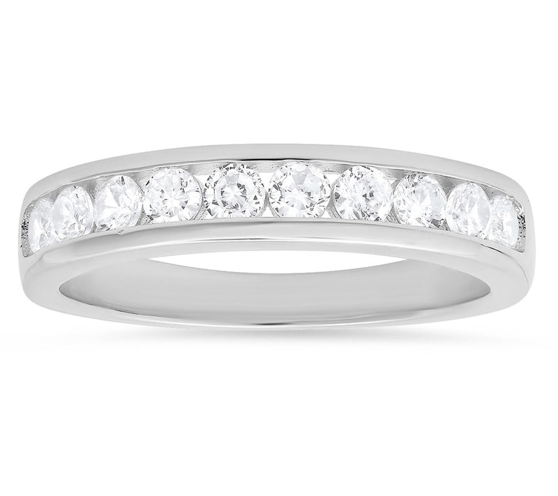 Diamonique 1.10 cttw Band Ring, Sterling Silver — View 6
