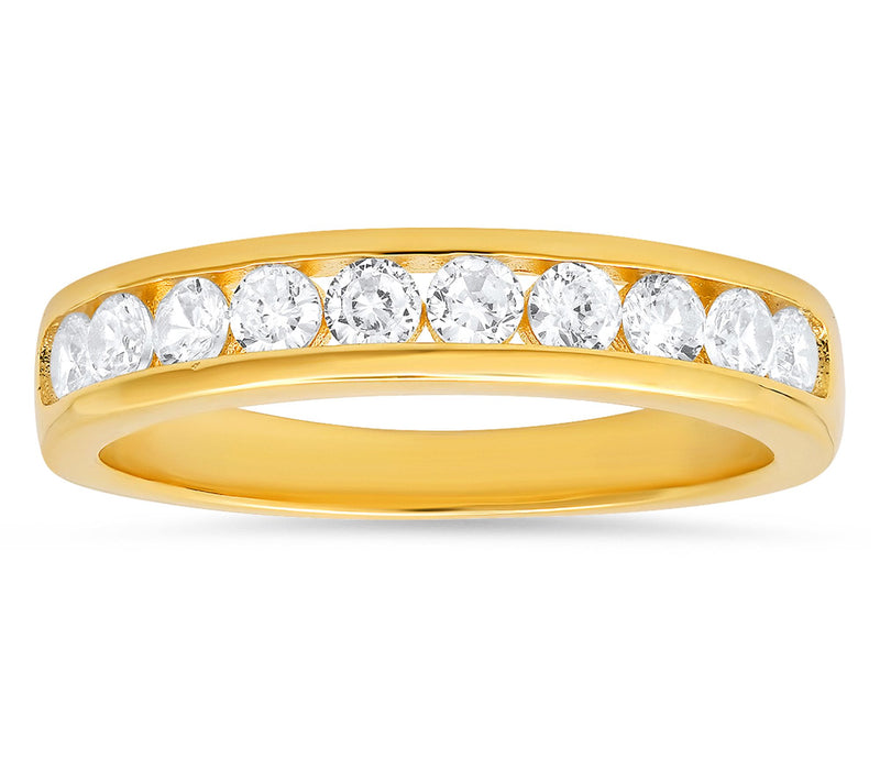 Diamonique 1.10 cttw Band Ring, Sterling Silver — View 2