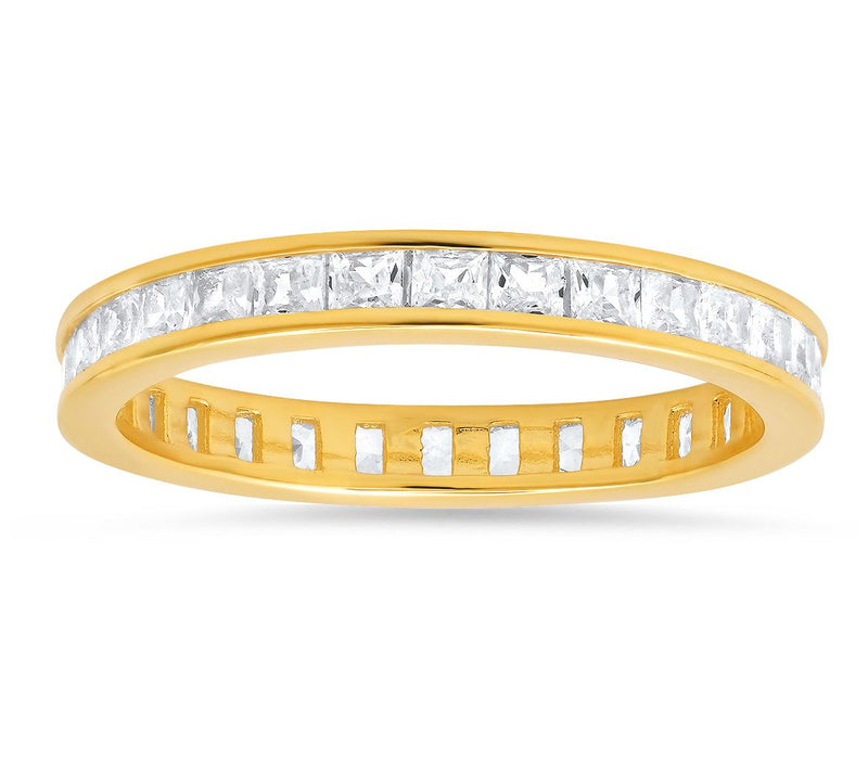 Diamonique 1.25  cttw Princess Cut Eternity Ring, Sterling — View 6