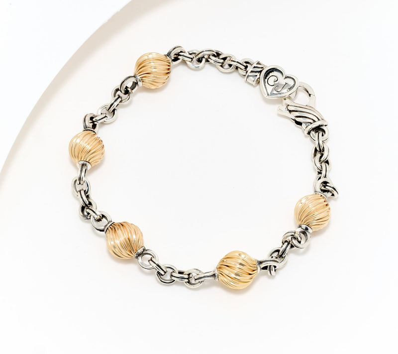 Christian James by Scott Grimes 14K Gold Clad Bead Rolo Bracelet, 8.4g — Main view